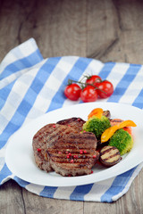 Delicious grilled beef steakes