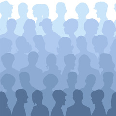 Seamless pattern of people silhouettes