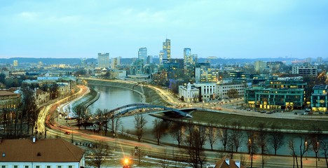 Vilnius Winter Panorama From Gediminas Castle Tower