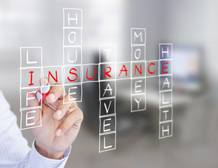 Businessman write life insurance concept