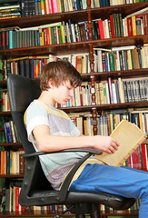 Boy reading book