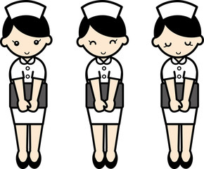 看護婦・立ち姿３パターン