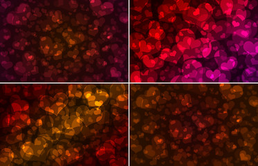 hearts bokeh, Valentines day background