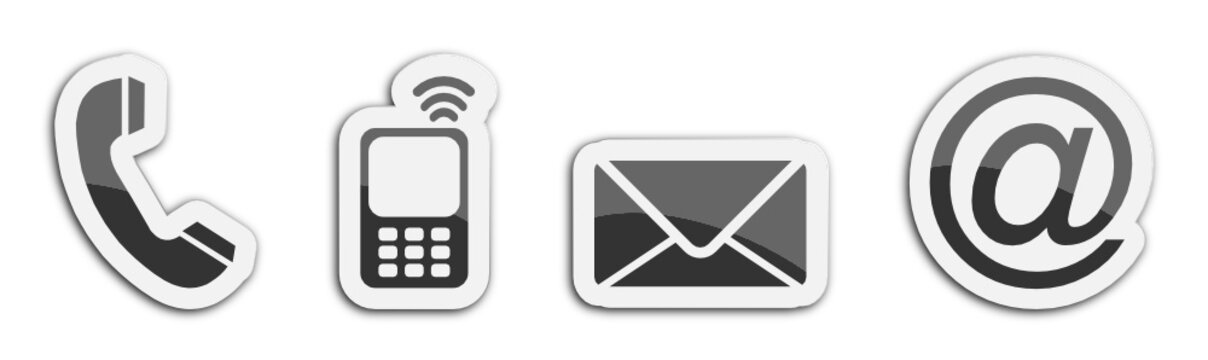 Four contacting sticker symbols in black