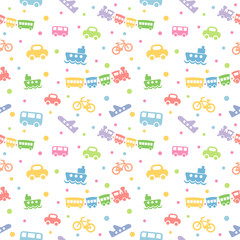 Seamless pattern toy-transport