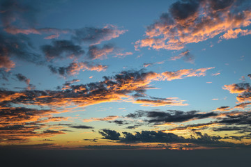 dramatic cloud and sky when sunset