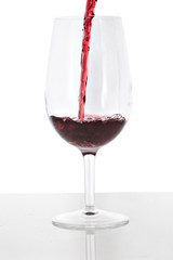 Red wine pouring
