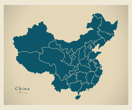 Modern Map - China with provinces CN