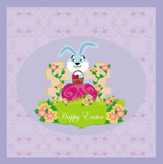 Greeting Card with Easter bunny
