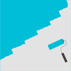 blue vector roller brush for text