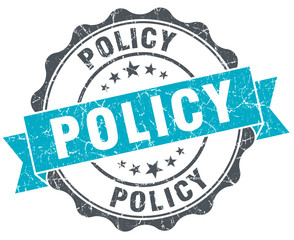 policy vintage turquoise seal isolated on white