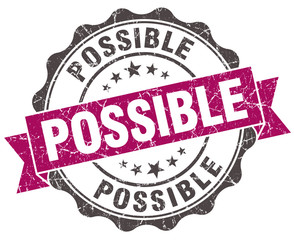 possible grunge violet seal isolated on white