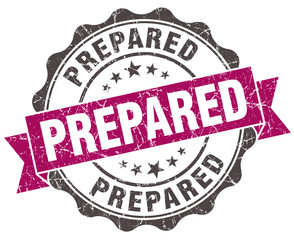 prepared grunge violet seal isolated on white