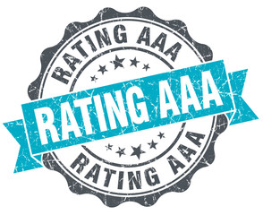rating aaa vintage turquoise seal isolated on white
