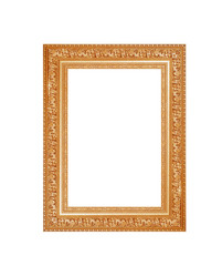 Gold frame on a white background