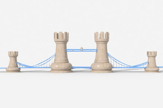 Tower Bridge 3D con torre scacchi
