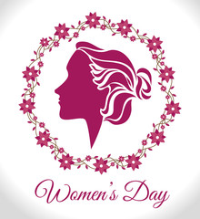 Womens day card design, vector illustration.