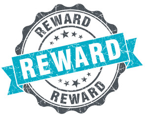 reward vintage turquoise seal isolated on white