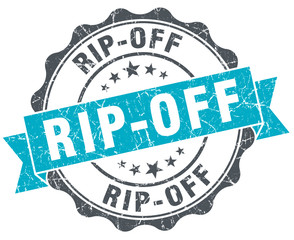 Fototapeta premium rip-off vintage turquoise seal isolated on white