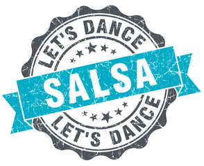 Fototapeta premium salsa dance vintage turquoise seal isolated on white