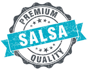 salsa vintage turquoise seal isolated on white