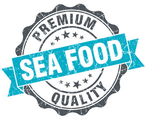 Obraz premium sea food vintage turquoise seal isolated on white