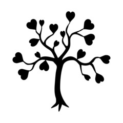vector tree and heart
