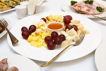 Catering - served table with cheese plate