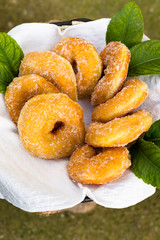 Parafrittus, fried donuts, Sardinian Dessert