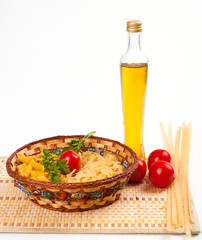 Italian pasta, spaghetti with olive oil and tomato