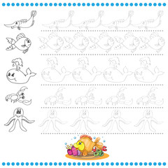Connect the dots number of images - exercise for kids
