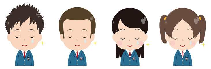 学生　ブレザー　感動の涙