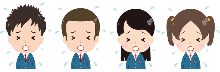 学生　ブレザー　慌てる