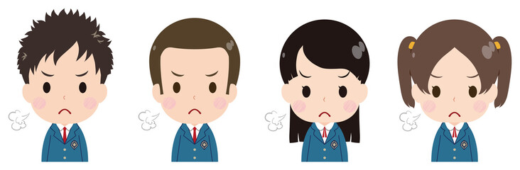 学生　ブレザー　鼻息