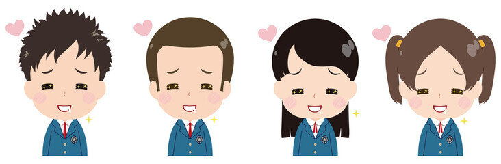 学生　ブレザー　うっとり　よだれ