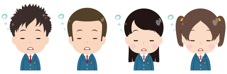 学生　ブレザー　ぼんやり