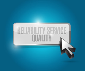 reliability, service, quality button illustration