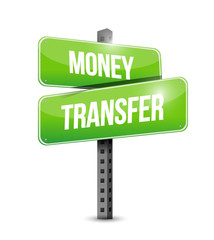 money transfer road sign illustration design