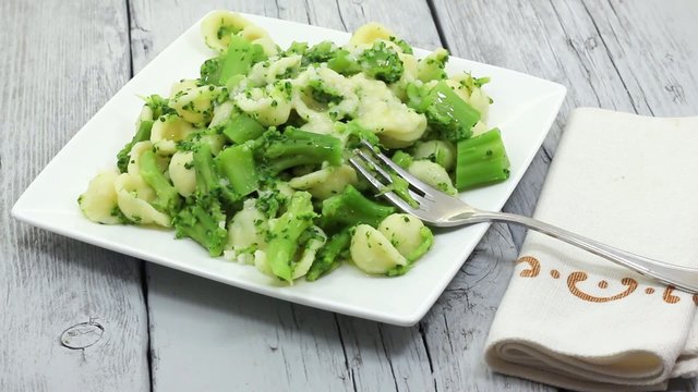 Orecchiette with turnip greens