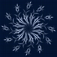Organic dark blue vector kaleidoscope background