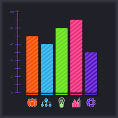 Business infographic with diagram and icons