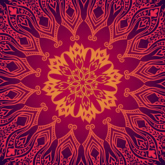 Purple abstract pattern with lace floral ornament