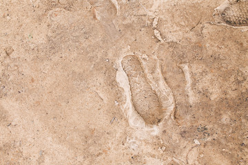 Footprints on frozen ground