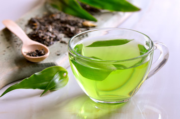 Green herbal tea