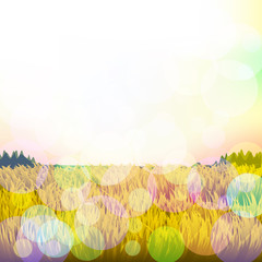 Fototapeta na wymiar Abstract background with grass and bokeh. Vector. 2