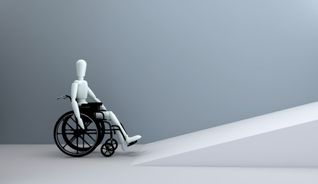 wheelchair in front of ramp
