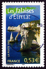 Postage stamp France 2005 Etretat Cliffs