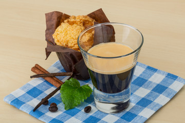 Muffin with espresso