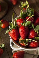 Raw Organic Long Stem Strawberries © Brent Hofacker