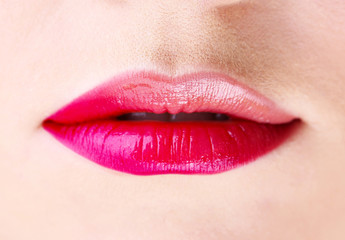 Obraz premium Beautiful female lips, close up